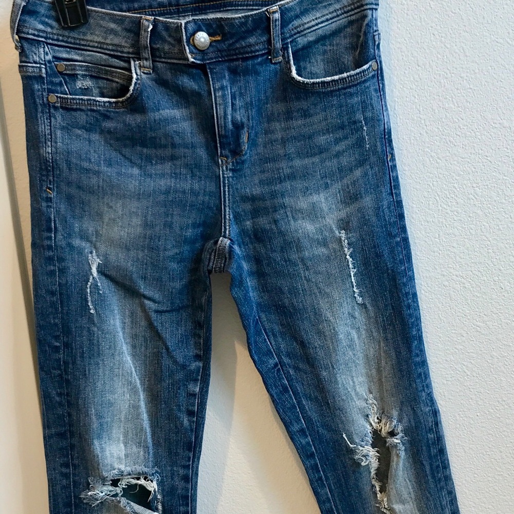 Skinny Destroyed Ankle Zip Jeans Zara